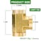 Jingzan 2 Pack 14 NPT Brass Pipe Fitting Tee3 Way TConnector 14 x 14 x 14 NPT Female Adapter for Gas Air Oil Propane 2 Pack 14