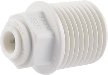 John Guest 14 Inch OD x 12 Inch NPT Male Connector Push to Connect Plastic Plumbing Fitting PP010824WP