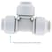 John Guest Speedfit 12 Inch CTS Union Straight PEX Tee Push to Connect Plastic Plumbing Fitting White PEI0220P