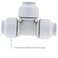 John Guest Speedfit 12 Inch CTS Union Straight PEX Tee Push to Connect Plastic Plumbing Fitting White PEI0220P