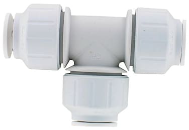 John Guest Speedfit 12 Inch CTS Union Straight PEX Tee Push to Connect Plastic Plumbing Fitting White PEI0220P