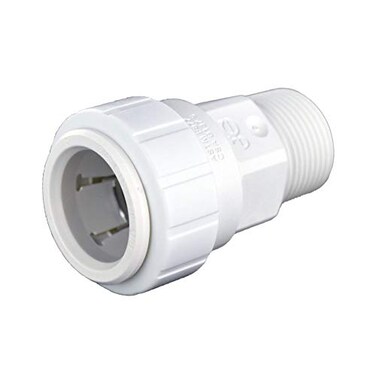 John Guest Speedfit 34 Inch CTS x 34 Inch NPT Pushfit Male Connector Push to Connect Plastic Plumbing Fitting White PSEI012826P