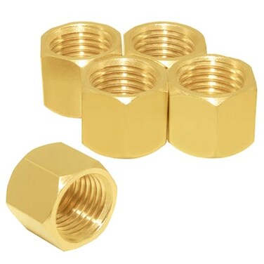 Joywayus 14 NPT Female Pipe Caps Outer Hex Thread Socket Plug Brass Fitting Pack of 5