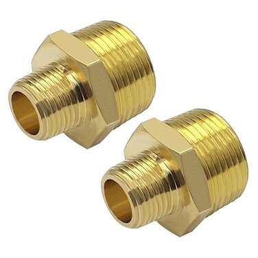 Joywayus 2PCS 34 NPT Male x 38 NPT Male Hexagon Brass Pipe Fitting Adapter