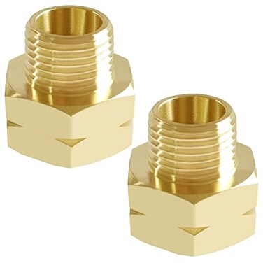 Joywayus 2PCS 34 NPT Thread Female 12 NPT Thread Male Hexagon Brass Pipe Fitting Adapter