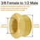 Joywayus 4PCS 12 G Male to 38 Compression Female Thread Bushing Pipe Fitting Brass Reducer Faucet Connector Water Hose Adapter Supply Line Adapter for RV Kitchen Bathroom Plumbing