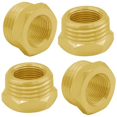 Joywayus 4PCS 12 G Male to 38 Compression Female Thread Bushing Pipe Fitting Brass Reducer Faucet Connector Water Hose Adapter Supply Line Adapter for RV Kitchen Bathroom Plumbing