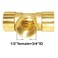 Joywayus Brass Pipe Fitting Barstock Tee 3 Way NPT 12 x 12 x 12 Hose Fitting Pack of 2