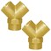 Joywayus Brass Pipe Fitting Yshaped 14 NPT Female x 14 NPT Female x 14 NPT Female Connector 3way Fitting Coupler Adapter Pack of 2