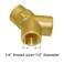 Joywayus Brass Pipe Fitting Yshaped 14 NPT Female x 14 NPT Female x 14 NPT Female Connector 3way Fitting Coupler Adapter Pack of 2