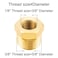 Joywayus Brass Reducing Hex Bushing 38 NPT Male to 18 NPT Female Pipe Fitting Reducer AdapterPack of 10