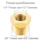 Joywayus Reducer Hex Bushing Brass Reducing Cast Pipe Fitting 38 NPT Male x 14 NPT Female AdapterPack of 5