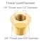 Joywayus Reducer Hex Bushing Brass Reducing Cast Pipe Fitting 38 NPT Male x 14 NPT Female AdapterPack of 5