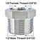 Joywayus Stainless Steel Hex Head Bushing Reducer Pipe Fitting 12 NPT Male 18 NPT Female Pack of 2