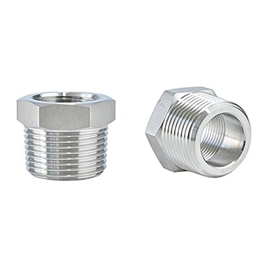 Joywayus Stainless Steel Hex Head Bushing Reducer Pipe Fitting 12 NPT Male 18 NPT Female Pack of 2