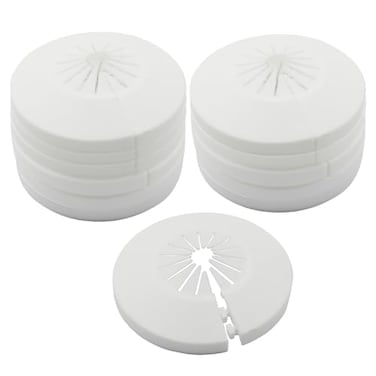 Kyuionty PP Plastic Pipe Cover Decoration Water Pipe Drain Line Escutcheon Collar Fit for 055 to 11 1429mm Outer Diameter Pack of 12 White