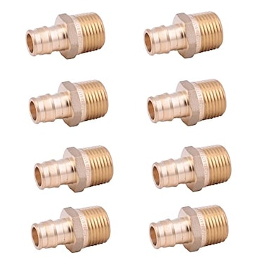 LD ValvePex A Fitting 12in Propex X 12 MPT Brass Adapter for A Pipe System F1960 Brass Expansion Transition Fittings PPEX to MPT Adapter 8Pack