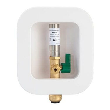 Lingmfg Ice Maker Outlet Box Push To Connect with Hammer Arrestor 12 inch Push to Connect PEX Pipe Copper CPVC Connection 14 Inch Ice Maker Hose Water Valve Box Inlet Compression Cover Old Work