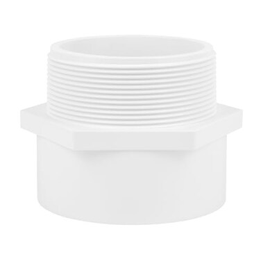Lswteiz 4 PVC Male Adapter Pipe Fittings 2Way PVC Slip Hose Adapter Coupling with 4Inch Male Hose Thread Schedule 40 White
