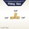 LTWFITTING 14Inch OD Compression TeeBrass Compression FittingPack of 5