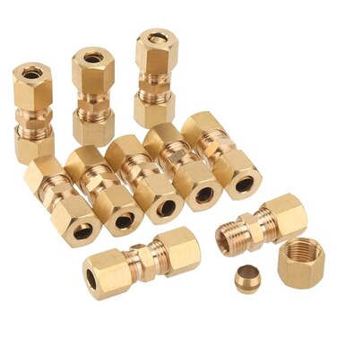 LTWFITTING 14Inch OD Compression UnionBrass Compression FittingPack of 10
