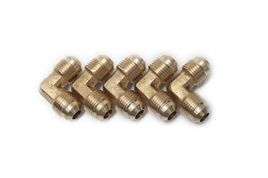 LTWFITTING Brass 38 OD 90 Degree Flare Union ElbowBrass Flare Tube FittingPack of 5