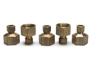 LTWFITTING Brass 38Inch OD x 34Inch Female NPT Compression Connector FittingPack of 5