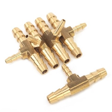 LTWFITTING Brass Barb Tee Fitting 14Inch x 14Inch x 18Inch ID Hose for Water Fuel Boat Pack of 5