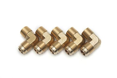 LTWFITTING Brass Flare 58 OD x 12 Male NPT 90 Degree Elbow Tube Fitting Pack of 5
