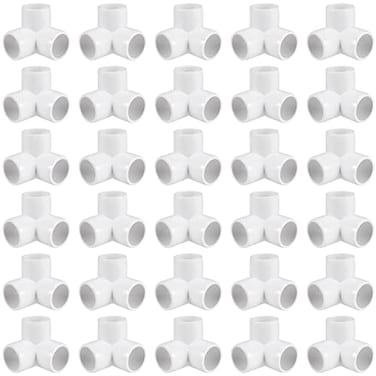 MANCHAP 30 PCS 12 Inch 3 Way PVC Elbow Fitting Heavy Duty PVC Pipe Connectors White