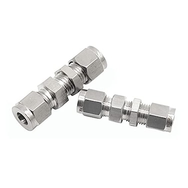 Yoebor Metalwork 304 Stainless Steel Compression Tube Fitting 14 OD x 14 OD Bulkhead Union 2 Pcs