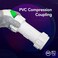 Midline Valve 582DD100 PVC Compression Coupling Pipe Fitting 1 in White Plastic