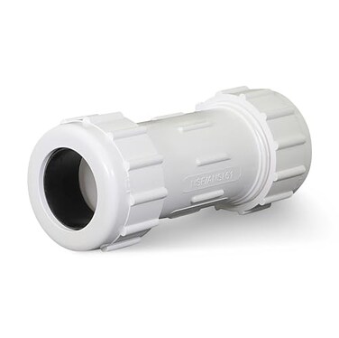 Midline Valve 582DD200 PVC Compression Coupling Pipe Fitting 2 White Plastic