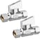 Minimprover 2 Pack Chrome Brass 38 Comp FIP x 38 Inch Compression MIP Quarter Turn Water Straight Angle Stop Add on Valve