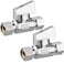 Minimprover 2 Pack Chrome Brass 38 Comp FIP x 38 Inch Compression MIP Quarter Turn Water Straight Angle Stop Add on Valve