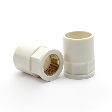 MroMax 32mm ID Slip x 34 PT Female Brass Thread PVC Pipe Fitting Adapter Fix Hold Corresponding Pipes White 2Pcs