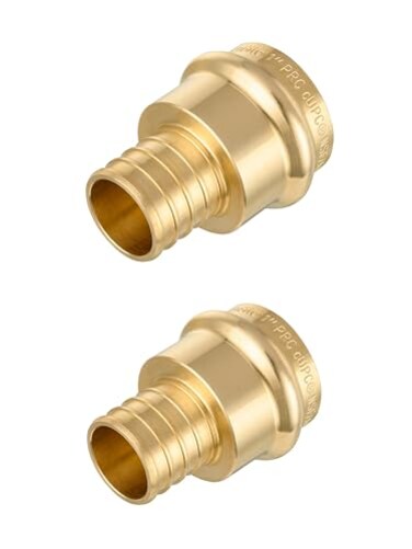 EFIELD Pack of 2 1 Copper Press X 1 PEX Crimp Coupling Brass Adapters For Copper and Pex Pipe ConnectionPEX18073882PCS