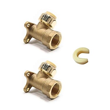 EFIELD Pack of 2 34 Pushfit x 34 Female NPT Dropear Elbows Brass Fitting with 1 Disconnection Tool ClipPF0732PCS