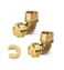 EFIELD Pack of 2 Pushfit 12 x12 FNPT Female Threaded Elbow Fittings Push to Connect Pex CPVC 12 Inch with a Disconnect ClipPF1232PCS