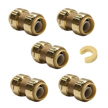 EFIELD Pack of 5 1inch Straight Coupling PushFit Fitting to Connect Pex Copper CPVC 5 PiecesPF0095PCS