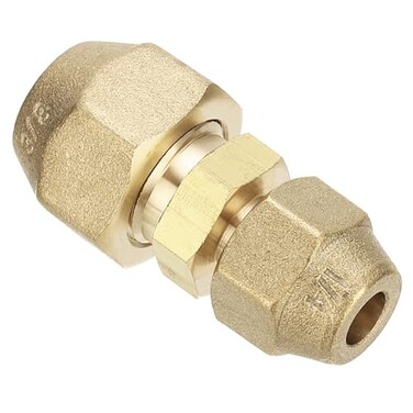 PATIKIL 14 to 38 Pipe Extension Joint Connector Free Welding Brass Pipe Coupler Reducer Adapters with 2pcs Flare Nuts for Air Conditioner Refrigeration