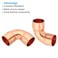 PATIKIL 38 ID 08mm Thick Elbow Copper Fitting 12pcs 999 Pure Copper Pipe Fitting 90 Degree Short Radius Tube Connector Sweat Solder for HVAC Refrigeration System