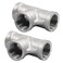 PHITUODA 2 PCS 38 Inch Female NPT Tee Pipe Adapter Cast Pipe Fitting Stainless Steel 3Way T Shaped Pipe Fitting Adapter