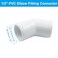 Piutouyar 4 Pcs 1 Inch 45 Degree Elbow PVC Pipe Fitting 2 Way Furniture Grade Pipe Connector PVC Elbow Fitting Pipe Corner Connector for DIY Shelf Garden Support Structure