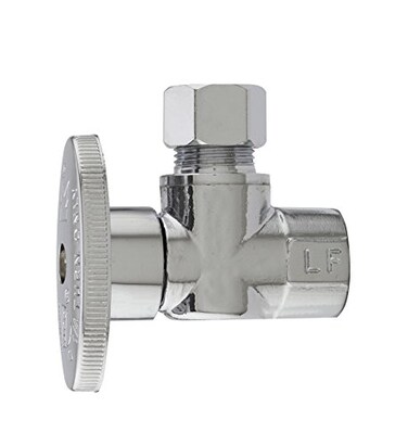 Plumb Pak PP50PCLF 14 Turn Angle ShutOff Valve 38 X 38 In Fip X Od Body Chrome Plated No Size Brass