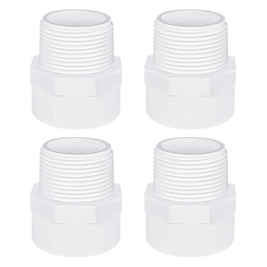 letsFix PVC Male Adapter 114 Inch 4Pack Pipe Fittings Socket x Male Pipe Thread Fits 114 Inch Sch40 PVC Pipes
