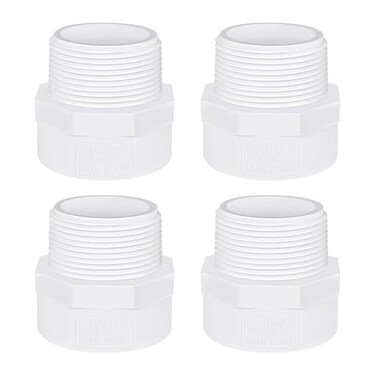 letsFix PVC Male Adapter 2 Inch 4Pack Pipe Fittings Socket x Male Pipe Thread Fits 2 Inch Sch40 PVC Pipes