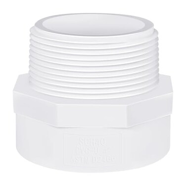 letsFix PVC Male Adapter 4 Inch 1Pack Pipe Fittings Socket x Male Pipe Thread Fits 4 Inch Sch40 PVC Pipes