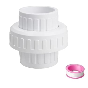 Dfnidy PVC Slip Union for 2 Pipe Schedule 40 White PVC Pipe Fitting Union Replacement with Builtin EPDM ORing Upgrade Pool Pipe Slip Unions Connector