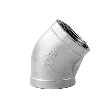 Pysrych Stainless Steel 304 Cast Pipe Fitting 45 Degree Elbow 1 NPT Female x 1 NPT Female